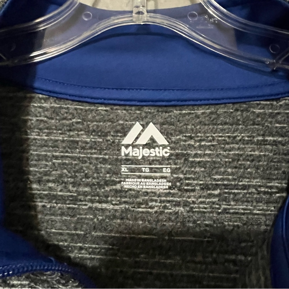 Majestic Texas Rangers 1/4 Zip long sleeve Pullover XL Gray Space Dye Jacket MLB - Picture 4 of 8